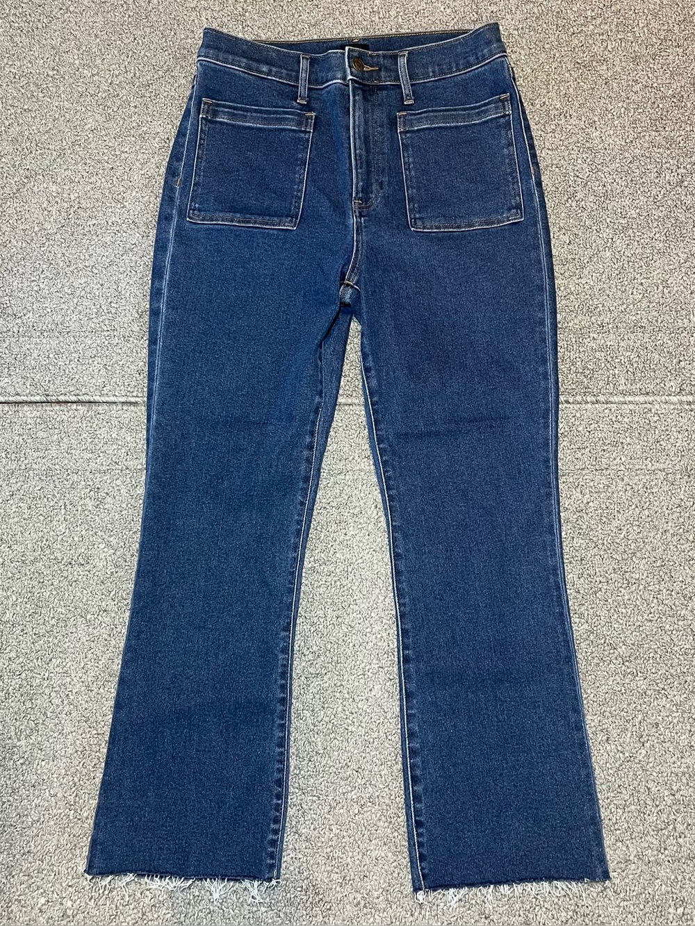 Express Cropped Flare Hyper Skulpt Hyper Stretch Jeans Womens Size 10 Blue Denim